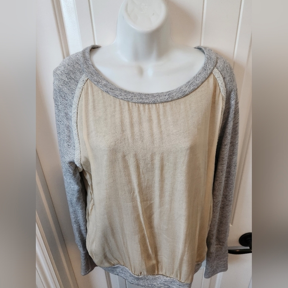 Sundance Colorblock Silk Woven Inset Longsleeve Top Size M Excellent Condition - Picture 4 of 8